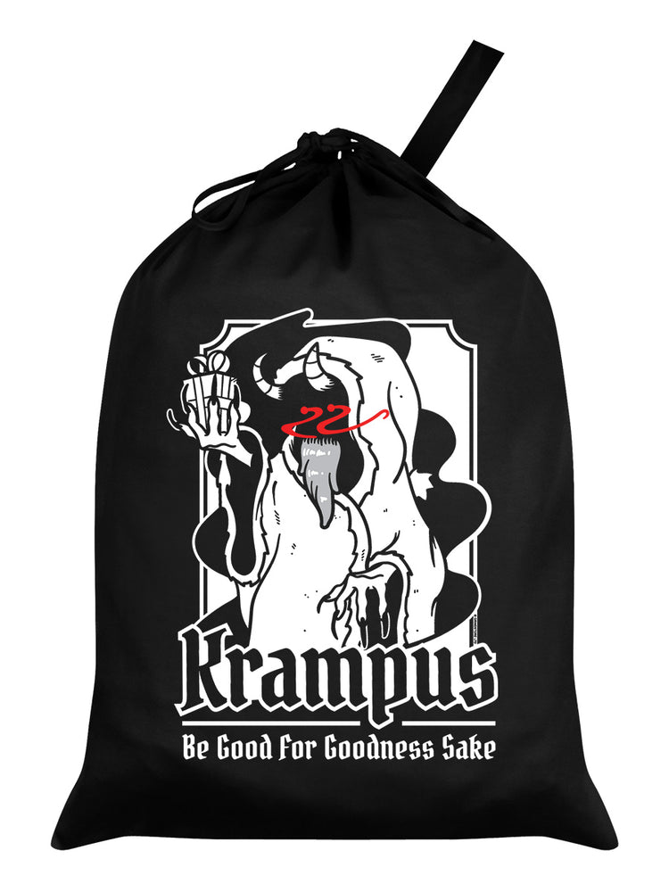 Krampus Be Good For Goodness Black Santa Sack