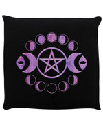 Lunar Pentagram Black Cushion