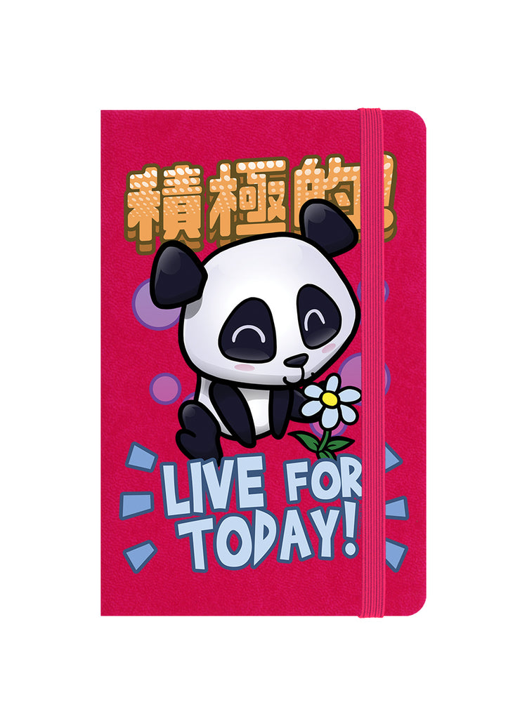 Handa Panda Live For Today Pink A6 Hard Cover Notebook