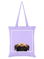 Inquisitive Creatures Pug Lilac Tote Bag