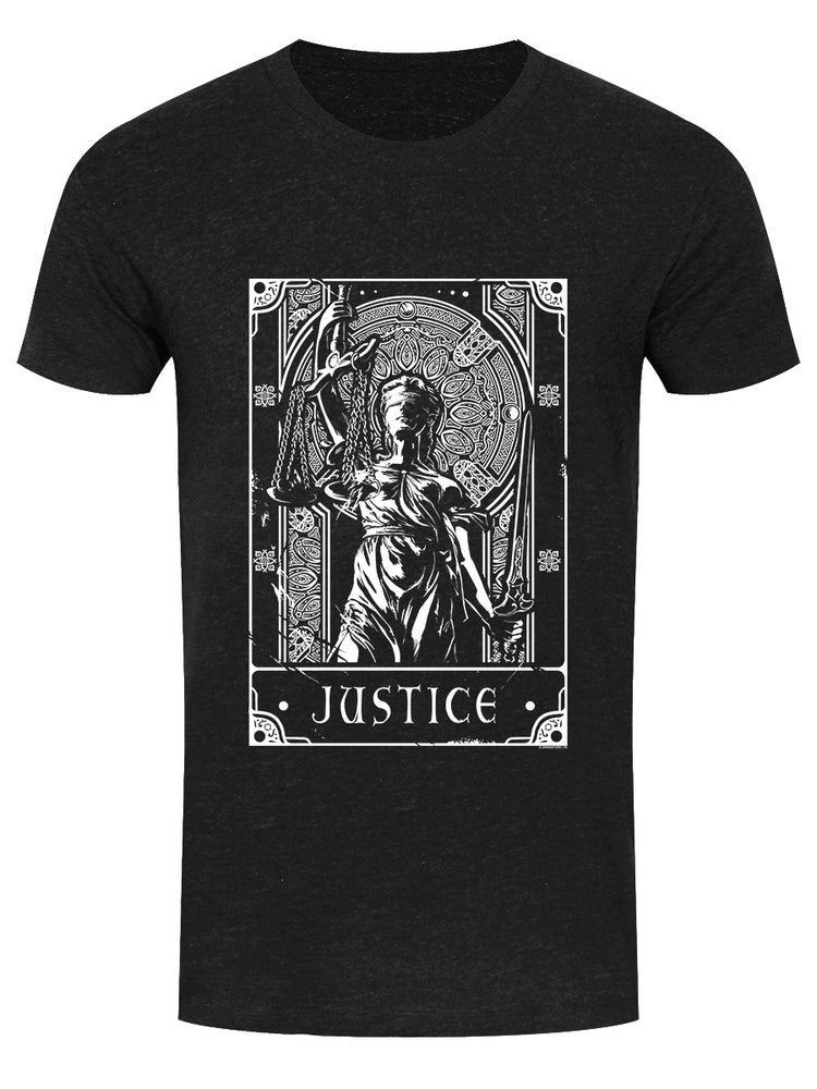 Deadly Tarot - Justice Men's Heather Black Denim T-Shirt
