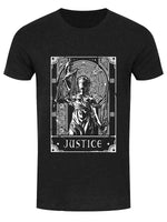 Deadly Tarot - Justice Men's Heather Black Denim T-Shirt