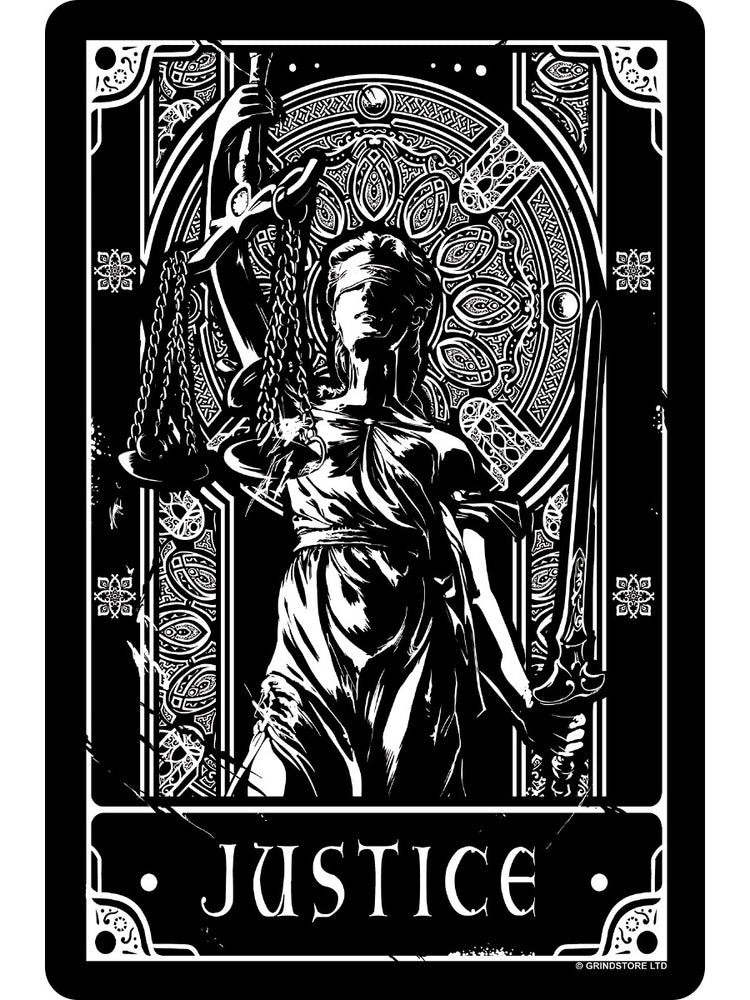 Deadly Tarot - Justice Greet Tin Card