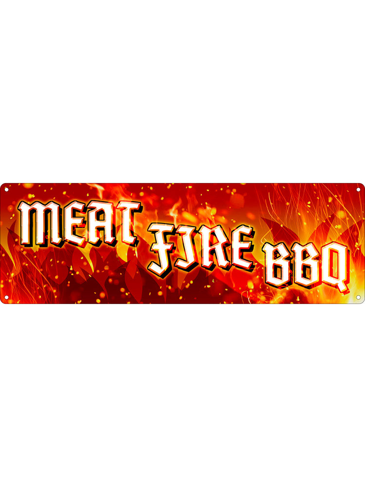 Meat Fire Slim Tin Sign