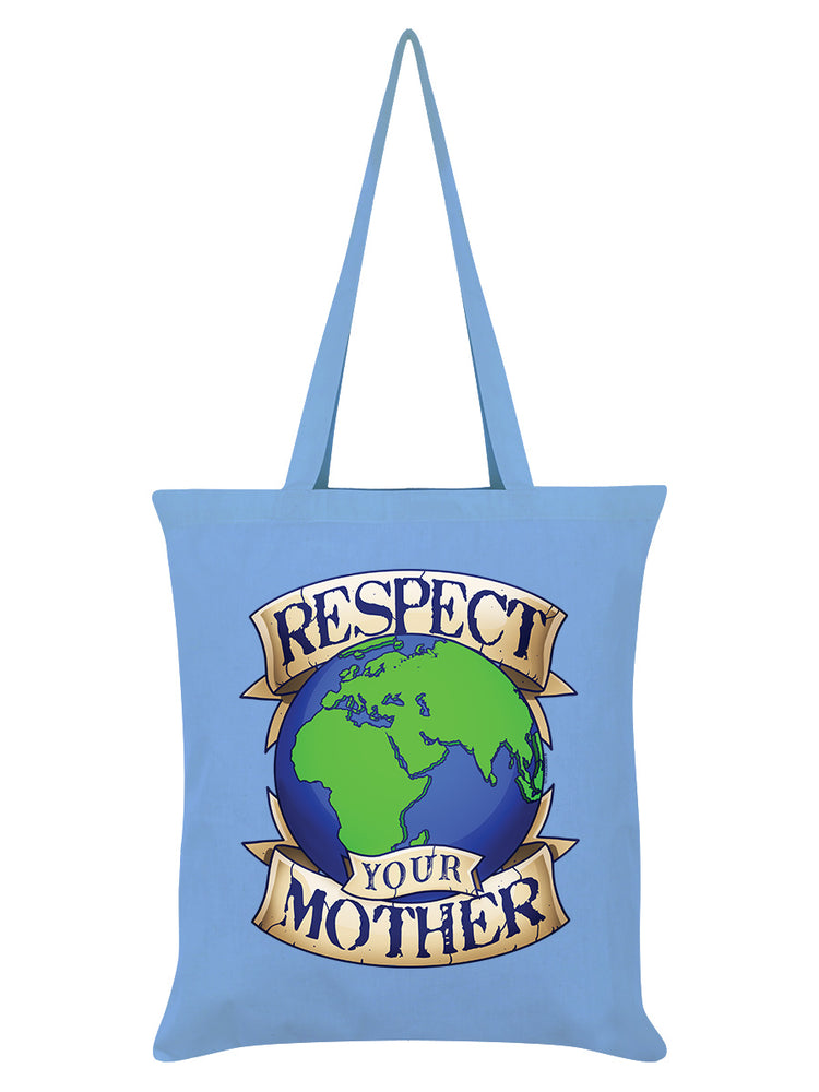 Respect Your Mother Earth Sky Blue Tote Bag