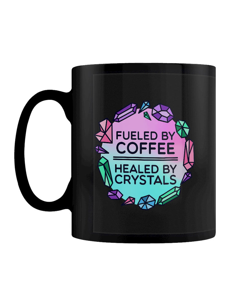 Fueled By Coffee Healed By Crystals Black Mug
