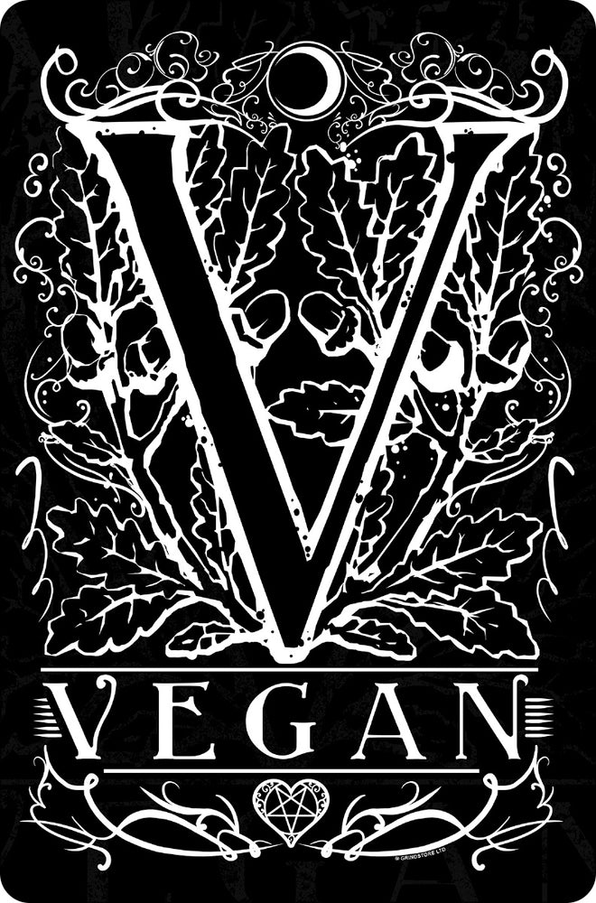 V Is For Vegan Small Tin Sign