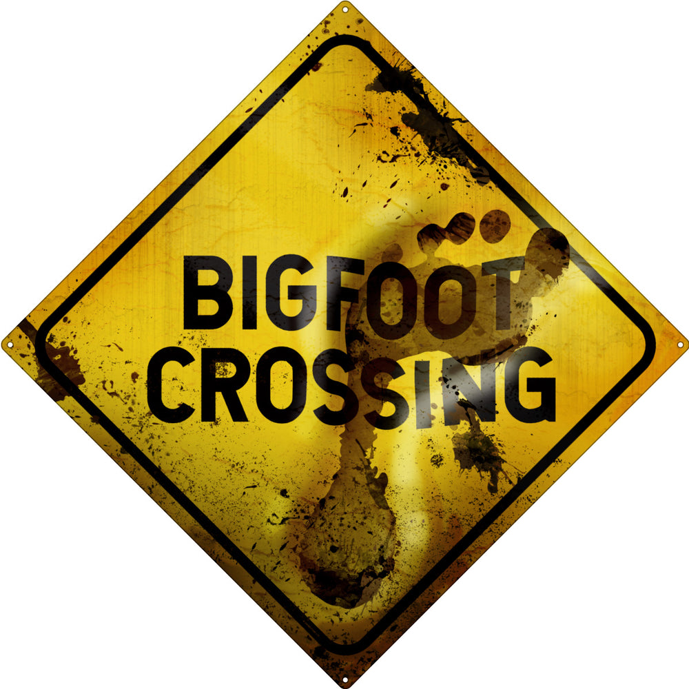 Big Foot Crossing Square Tin Sign