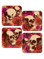 Floral Skulls 4 Piece Coaster Set