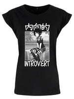 Tokyo Spirit Introvert Ladies Premium Black T-Shirt