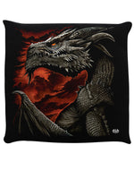 Spiral Majestic Dragon Black Cushion