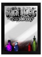Framed Black Magic And Sorcery Mirrored Tin Sign