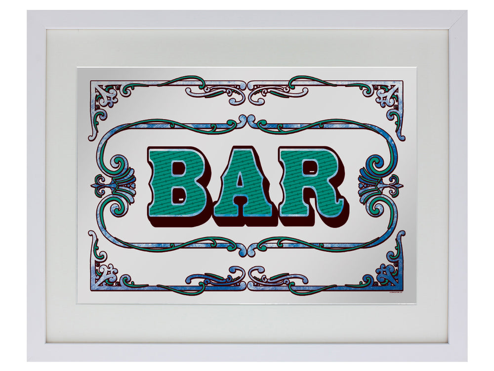 Small Mirrored Tin Sign Front