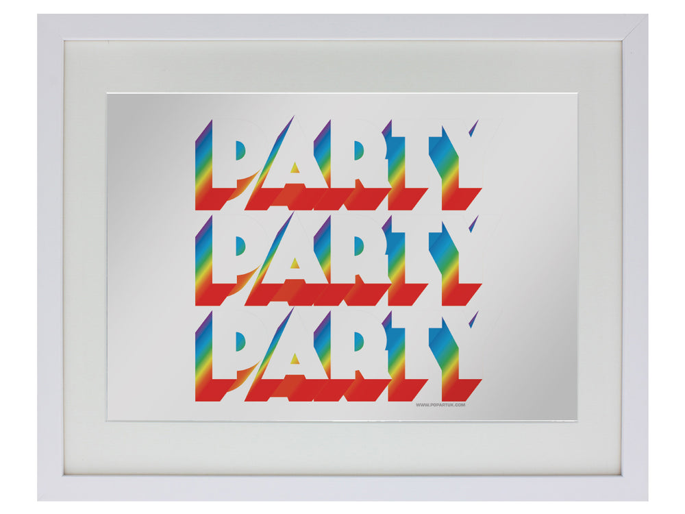 Framed Party Party Party Mirrored Greet Tin Card