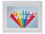 Framed Positive Vibes Mirrored Greet Tin Card
