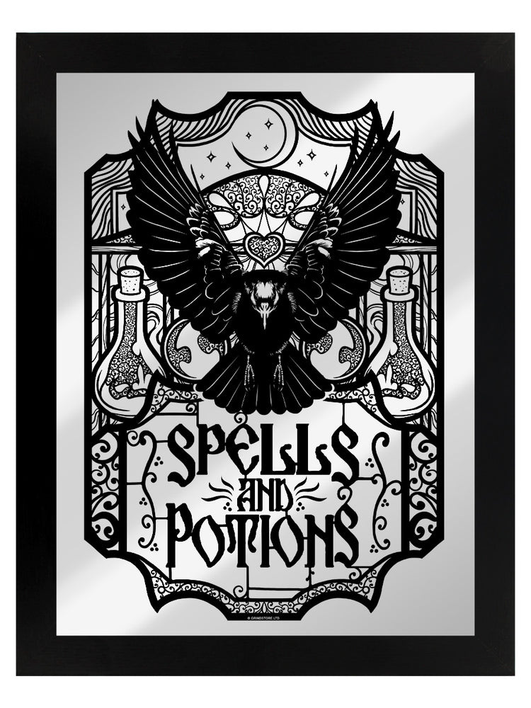 Framed Spells & Potions Mirrored Tin Sign
