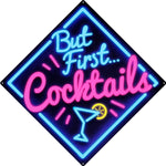 But First Cocktails Square Tin Sign