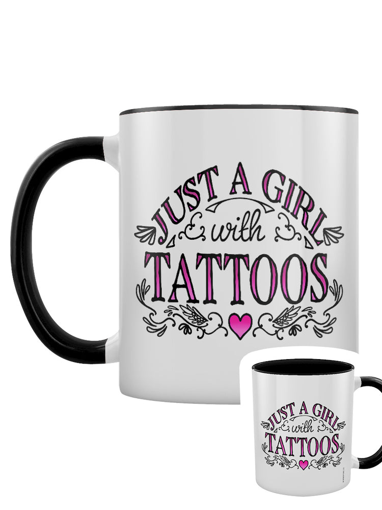 Just A Girl With Tattoos Black Inner 2-Tone Mug