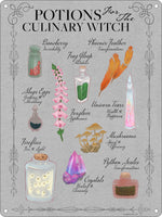 Potions For The Culinary Witch Mini Tin Sign