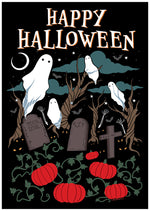 Happy Halloween Graveyard Mini Poster