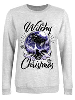 Witchy Christmas Ladies Grey Christmas Jumper