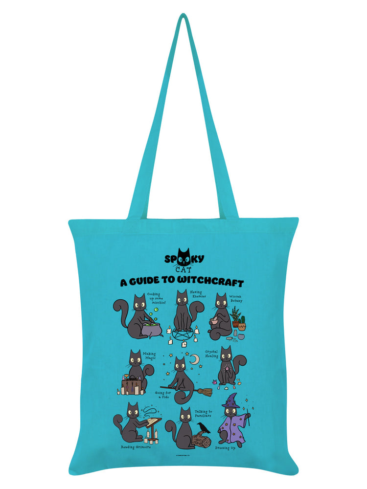 Spooky Cat A Guide To Witchcraft Azure Blue Tote Bag