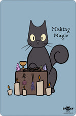 Spooky Cat Making Magic Greet Tin Card
