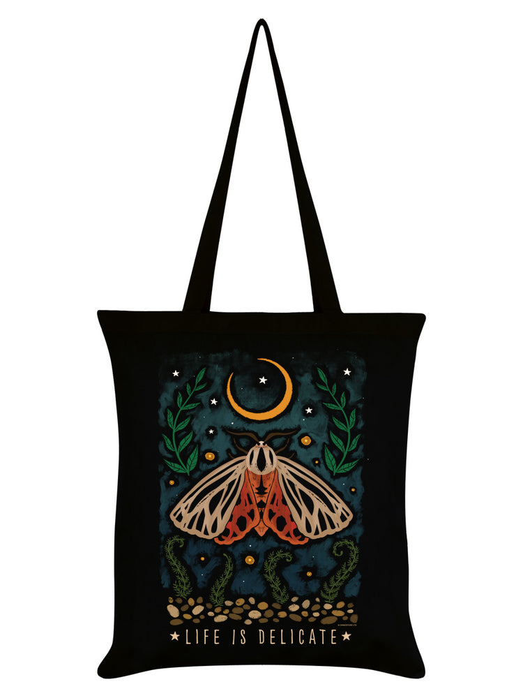 Gentle Nature Life Is Delicate Black Tote Bag