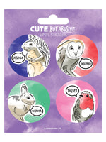Cute But Abusive - Robin, Rabbit, Squirrel, Owl Vinyl Sticker Set