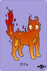 Spooky Cat Elements Greet Tin Card Fire