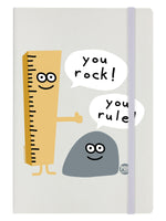 Pop Factory You Rock You Rule Cream A5 Hard Cover Notebook