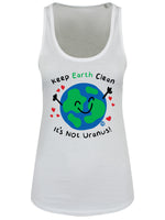 Pop Factory Keep Earth Clean Itâ€™s Not Uranus! Ladies White Floaty Tank
