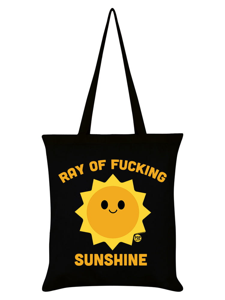 Pop Factory Ray of Fucking Sunshine Black Tote Bag