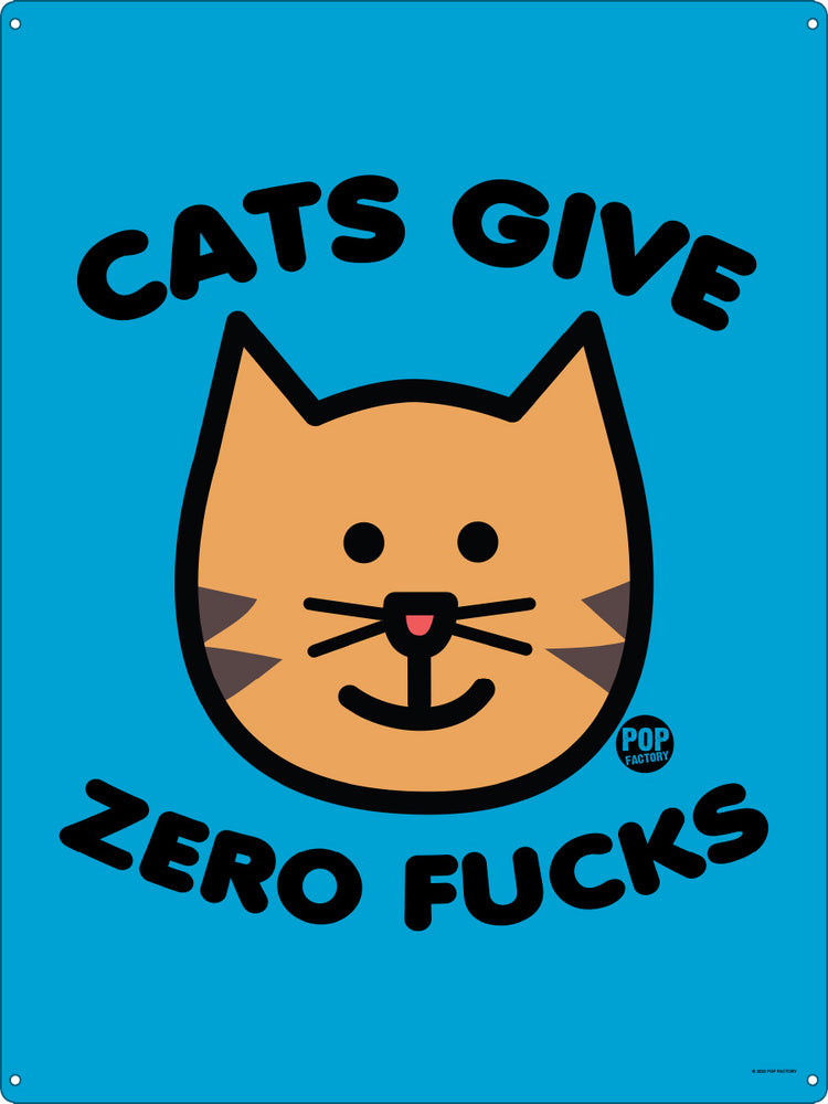 Pop Factory Cats Give Zero Fucks Tin Sign