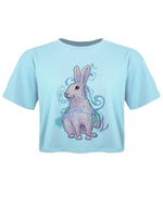 Foraging Familiars Hare Sky Blue Boxy Crop Top