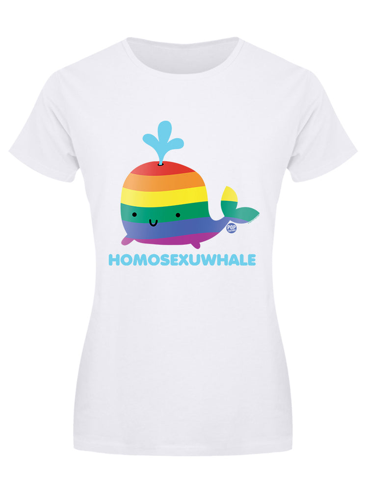 Pop Factory Homosexuwhale Ladies White T-Shirt