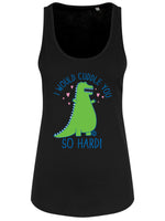 Pop Factory I Would Cuddle You So Hard Ladies Black Floaty Tank