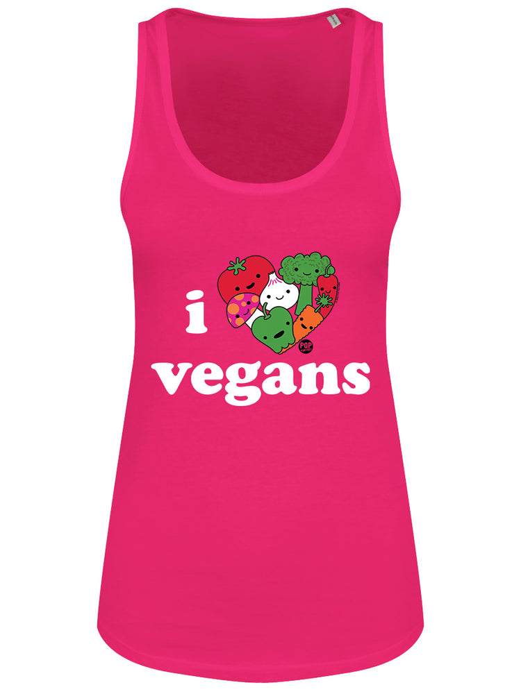 Pop Factory I Love Vegans Ladies Raspberry Vest