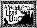 A Witch Lives Here Tin Sign