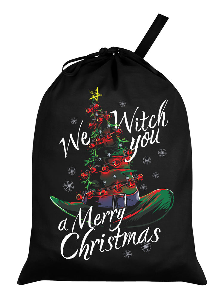 We Witch You A Merry Christmas Black Santa Sack