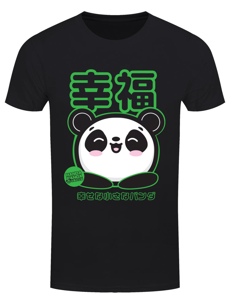 Handa Panda Happiness Men's Black T-Shirt