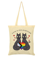Spooky Cat Love Is For Everyone Natural Tote Bag
