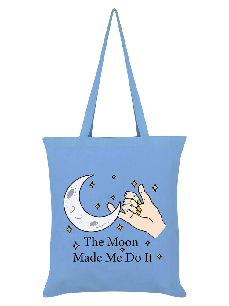 The Moon Made Me Do It Sky Blue Tote Bag