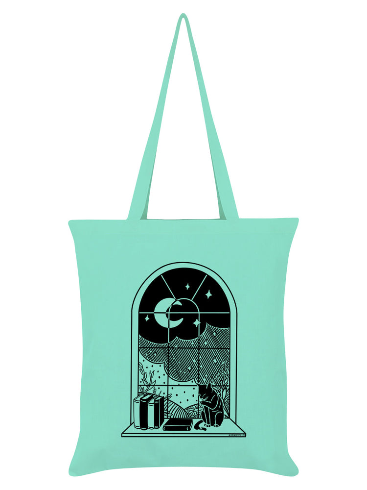 Moon Familiar Mint Green Tote Bag