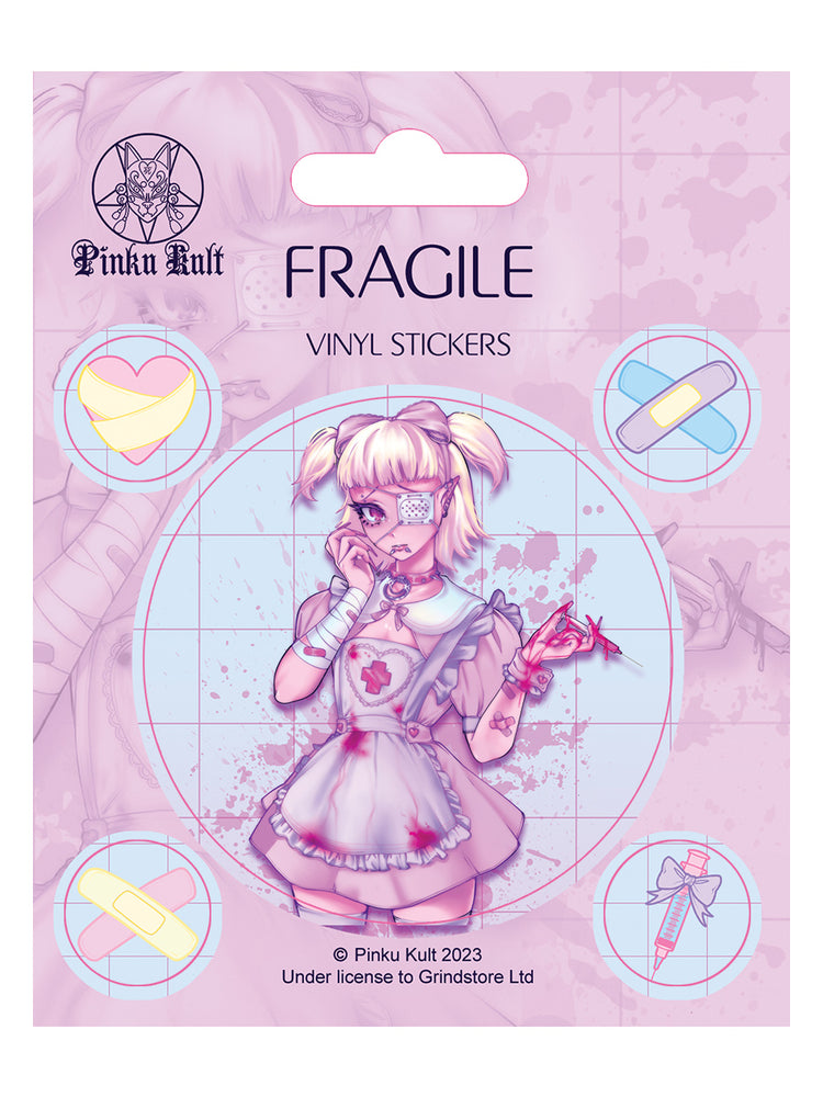 Pinku Kult Fragile Vinyl Sticker Set