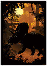 Triceratops Silhouette Mini Poster