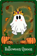 Halloween Queen Ghost Tarot Greet Tin Card