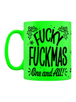 Fucky Fuckmas One and All Christmas Green Neon Mug