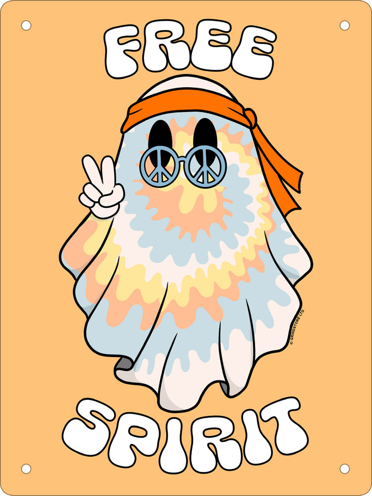 Free Spirit Ghost Mini Tin Sign