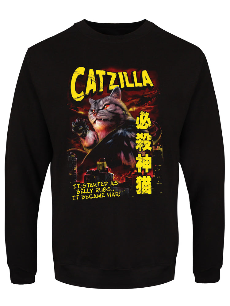 Horror Cats Catzilla Men's Black Sweatshirt